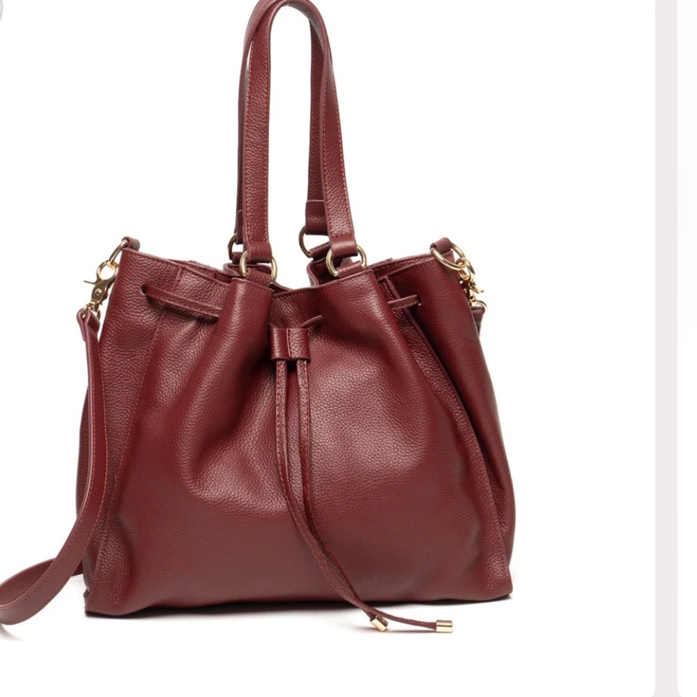 Laggo drawstring leather bag—brand new!!